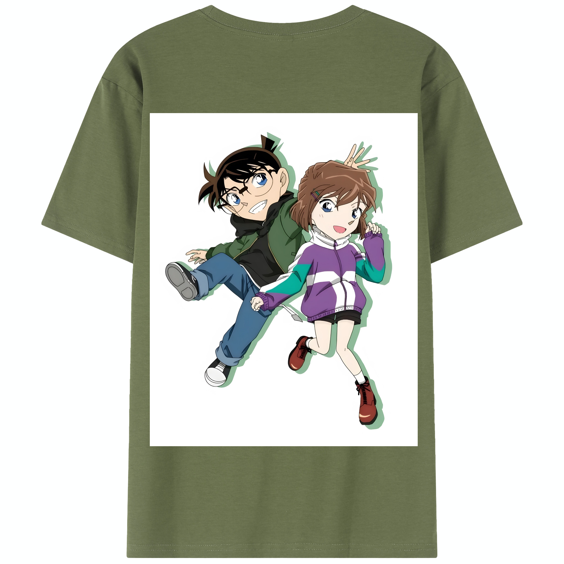 （画像用） 名探偵コナン 灰原 哀 はいばら あい Detective Conan Anita Hailey、Vi Graythorn Haibara Ai 綿100％半袖Tシャツ（背面プリント）